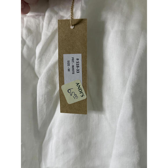 NWT! Dolma Elegant Layered Flowy White Button-Up Women's Blouse Size Medium - Picture 8 of 8